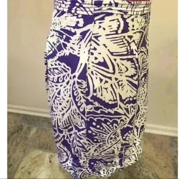 Ann Taylor Purple Floral Pleated Skirt Size 4 - Picture 2 of 5